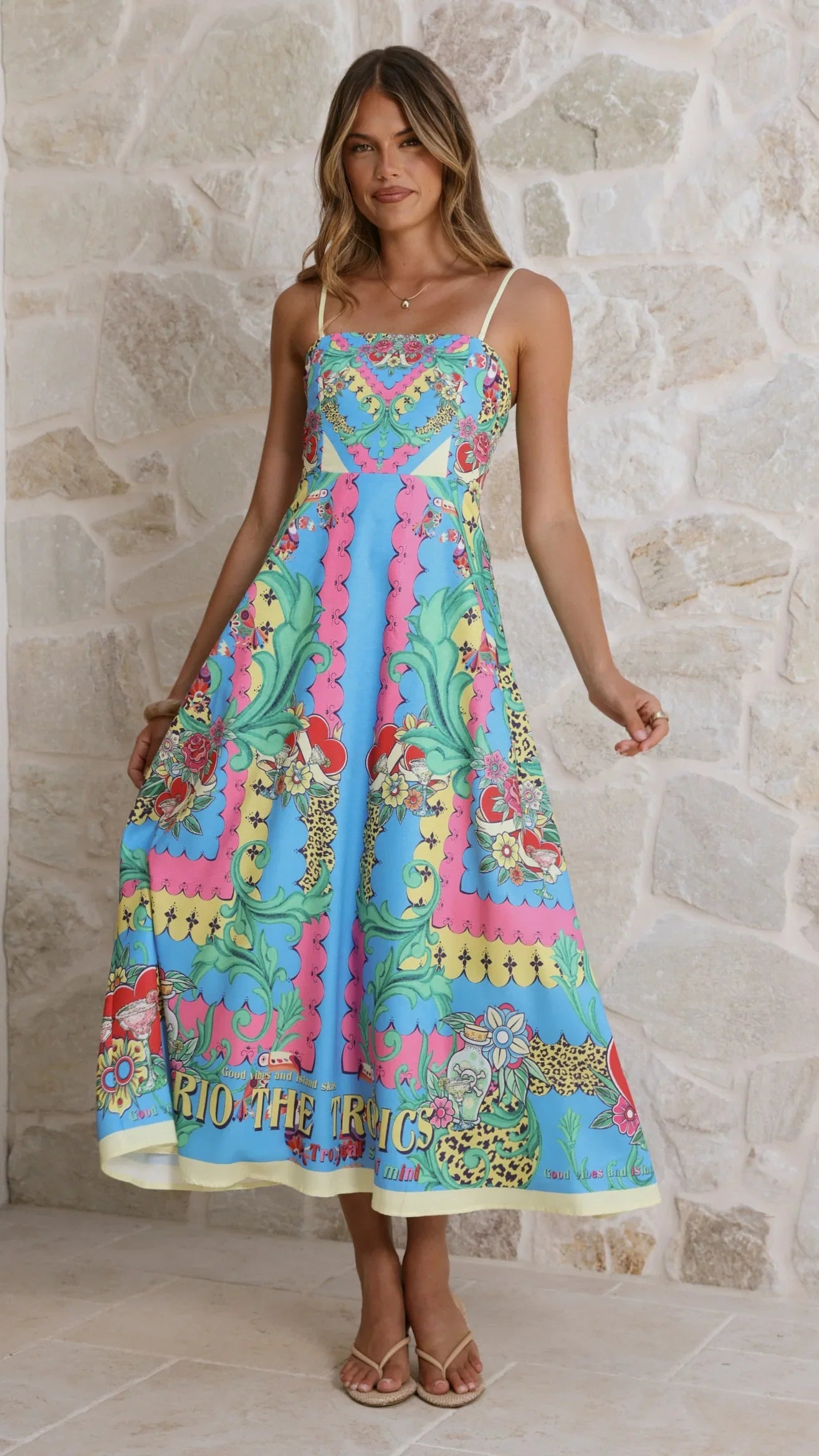 Azure Maxi Dress Tropical Rio
