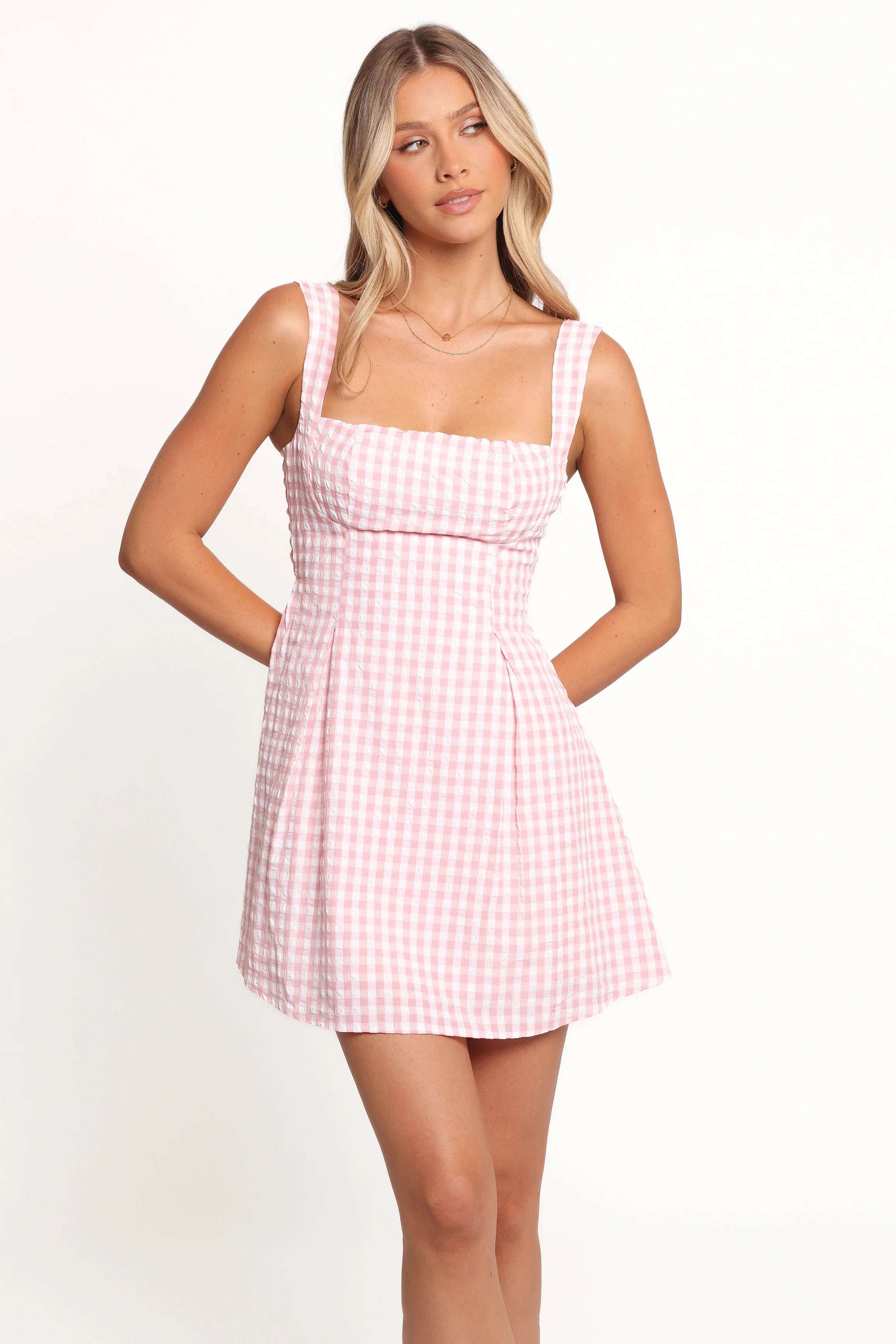 Althea Mini Dress Pink Gingham