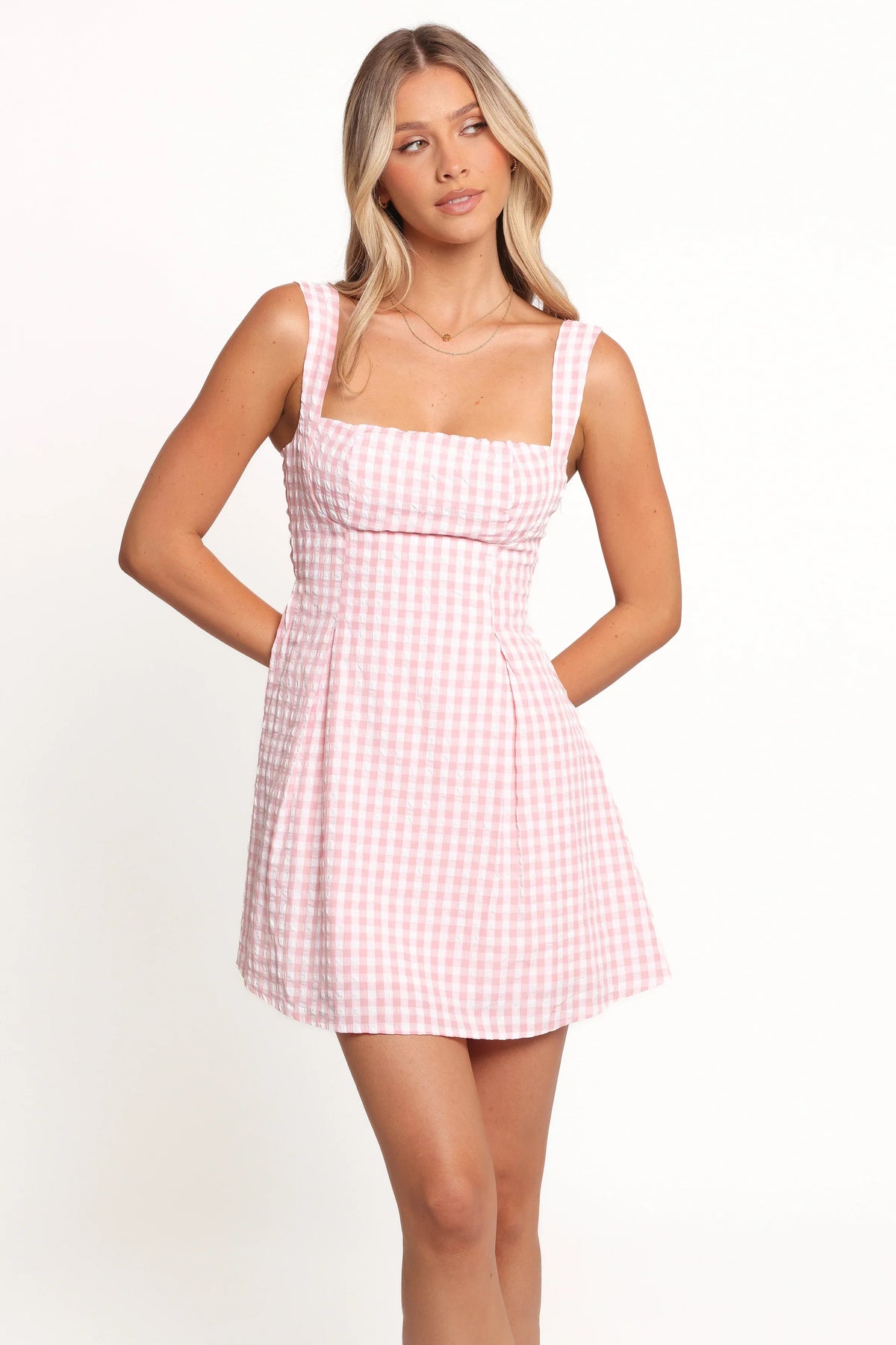 Althea Mini Dress Pink Gingham