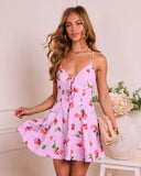 Petal Halo Floral Sweetheart Mini Dress