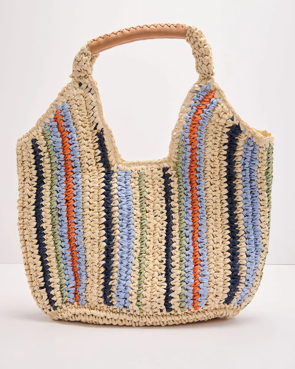Sunswept Form Striped Straw Tote Bag