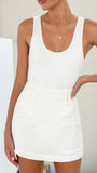 Jessica Skort White Linen Blend