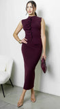 Marlo Knit Pleated Set Burgundy