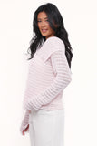 Lyra Large Collar Cardigan Pale Pink