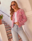 Andey Tweed Frayed Trim Jacket