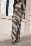 Pandora Long Sleeve Maxi Dress Ombre Stripe