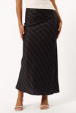 Heidi Stripe Slip Skirt Black White Stripe