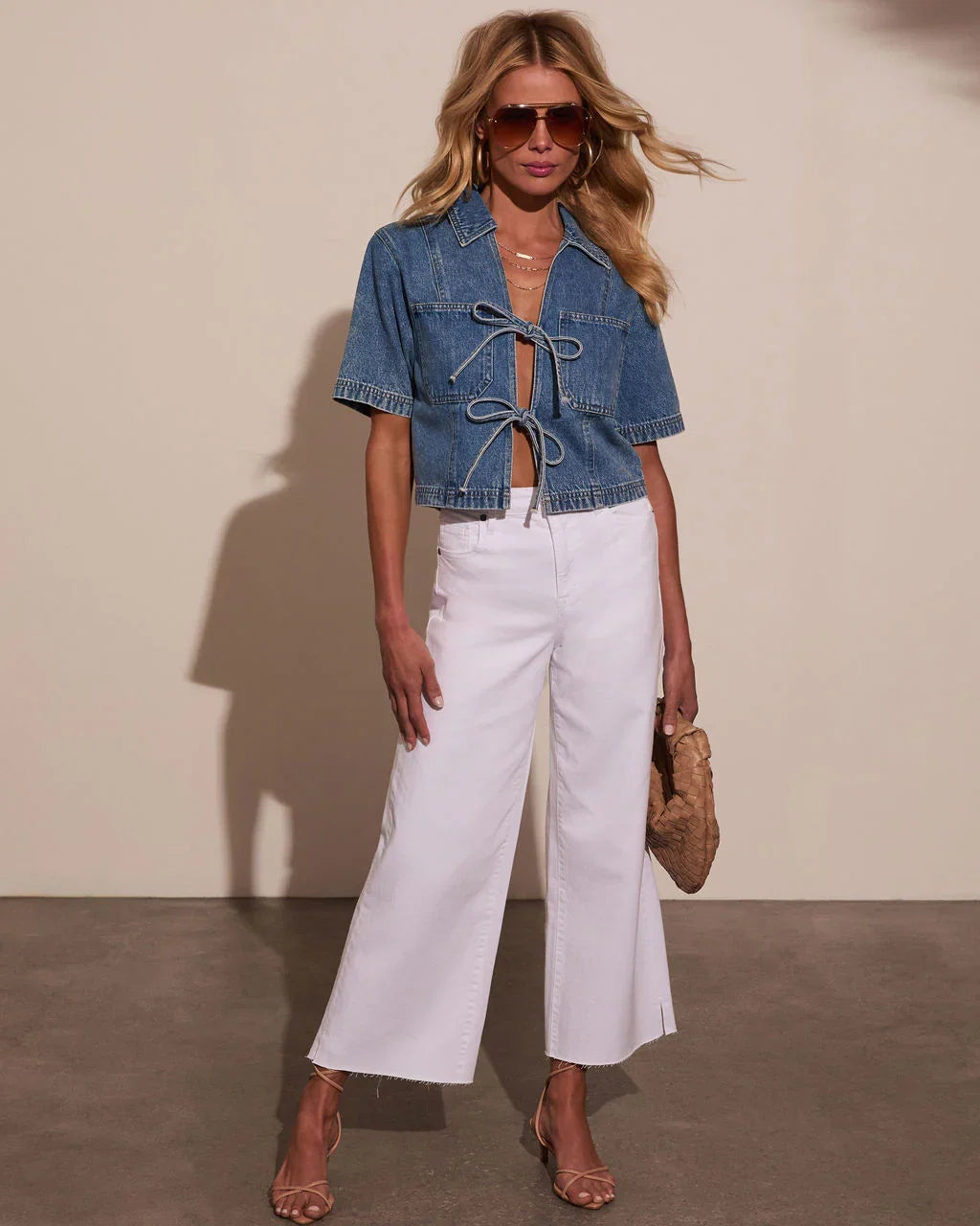 Mariah Front Tie Denim Top