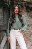 Lakelyn Textured Knit Sweater Khaki