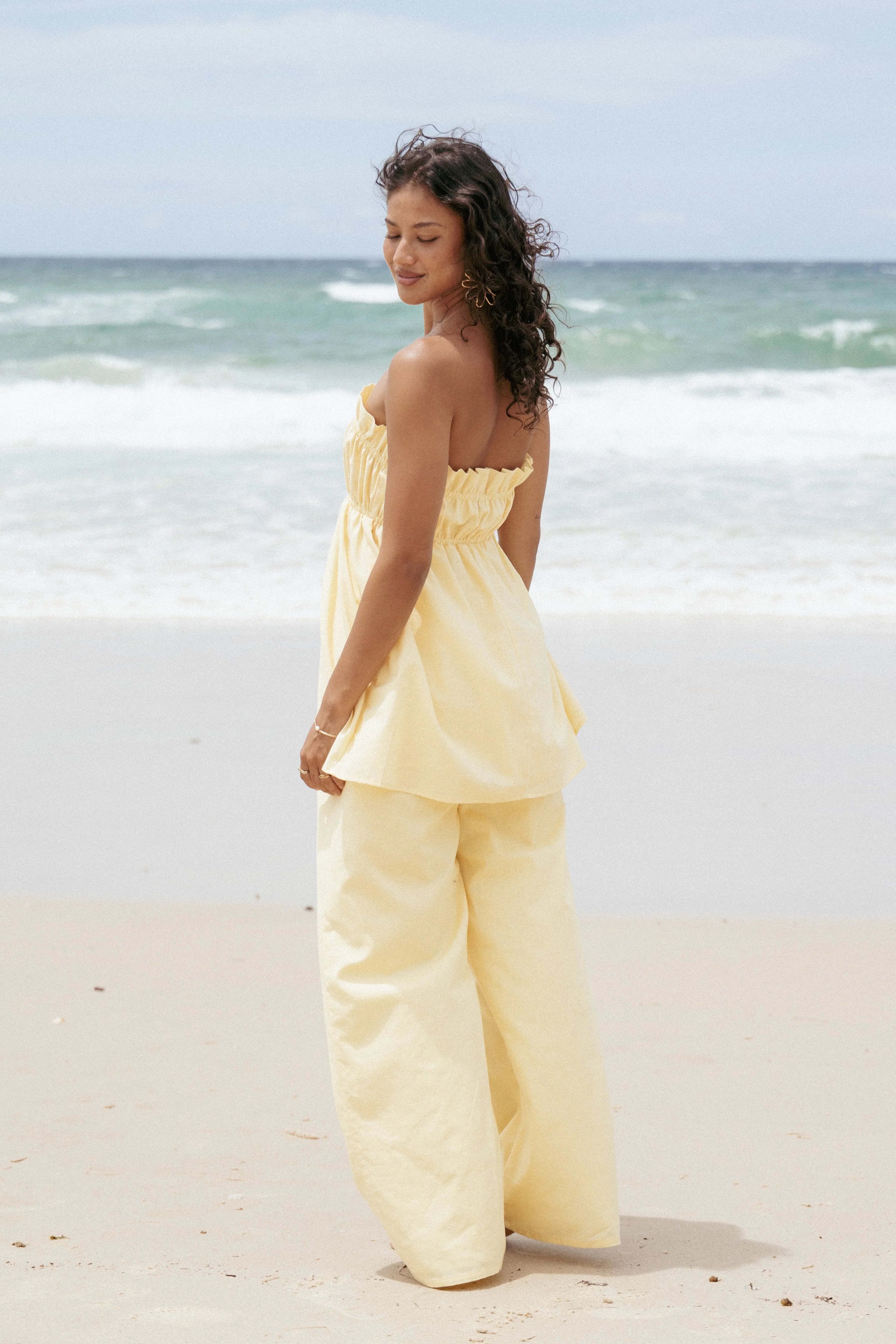 Ember Cotton Pants Butter Yellow