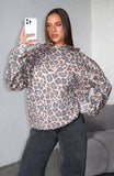 Offstage Printed Oversized Hoodie Dark Leopard