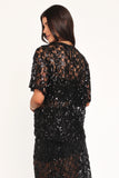 Yonder Sheer Lace Tee Top Black