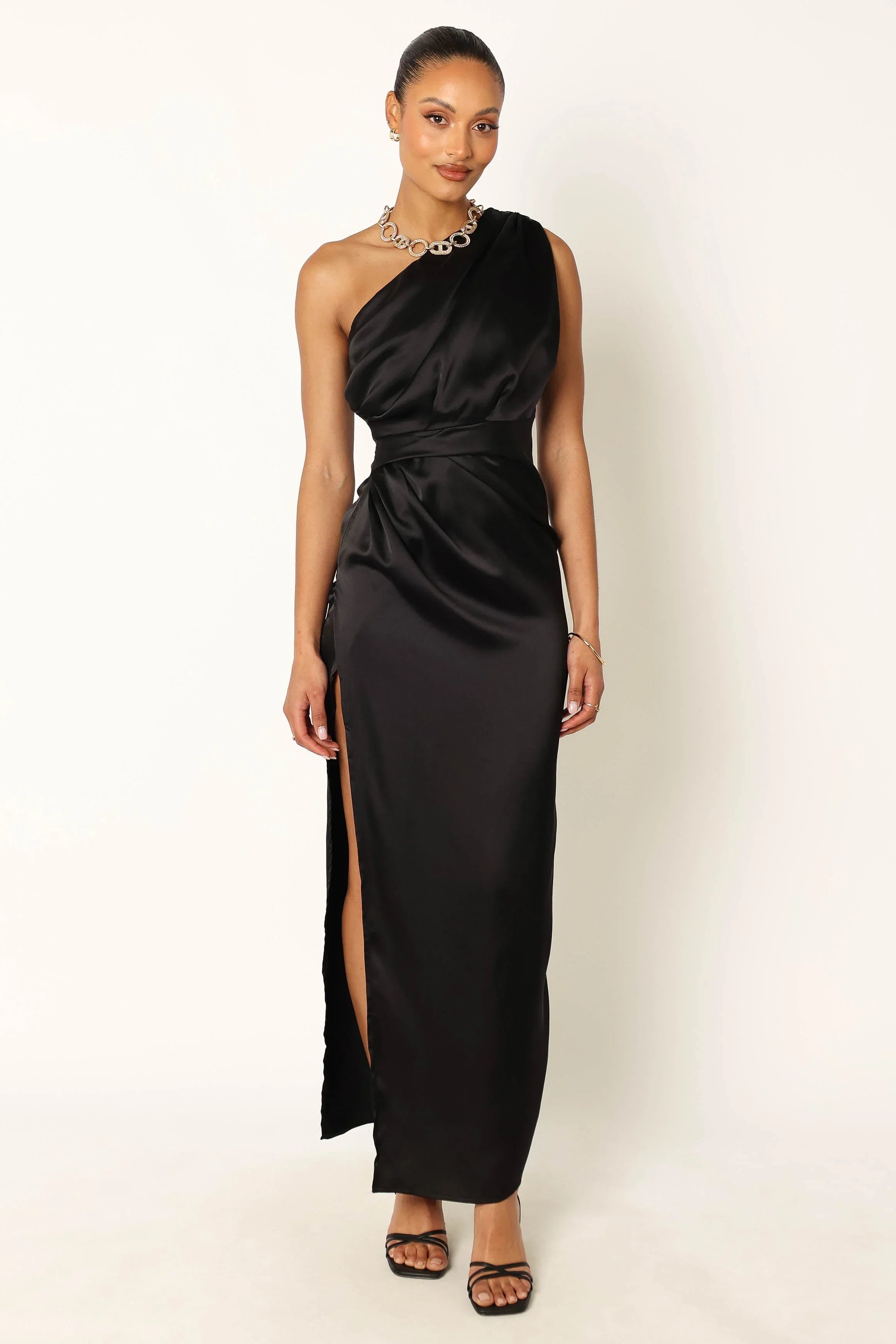 Nadia One Shoulder Maxi Dress Black