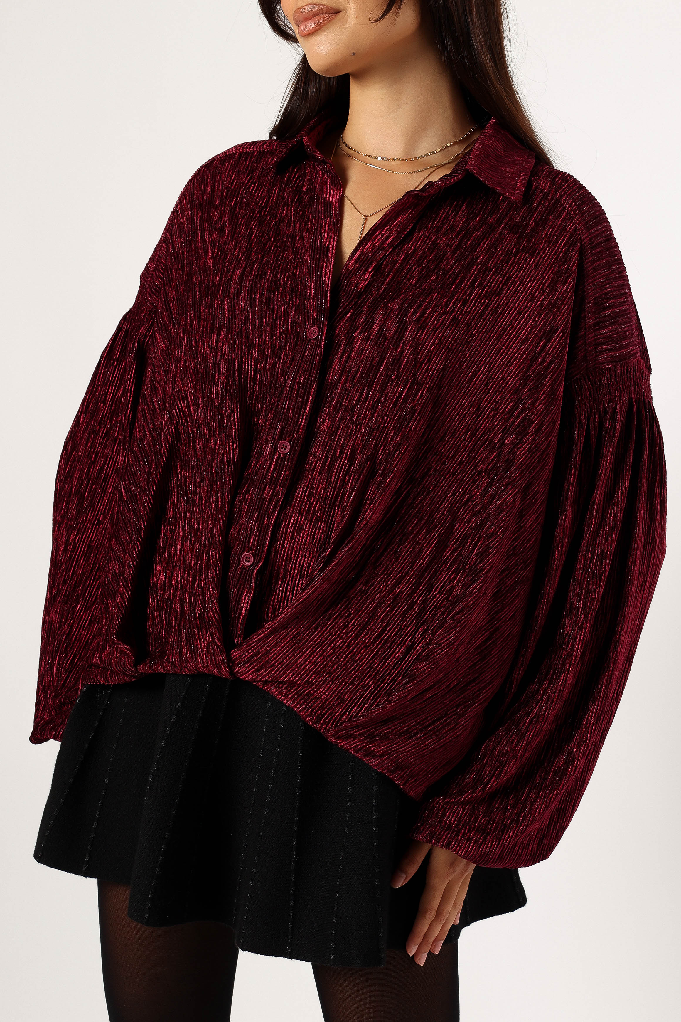 Cadence Long Sleeve Top Burgundy