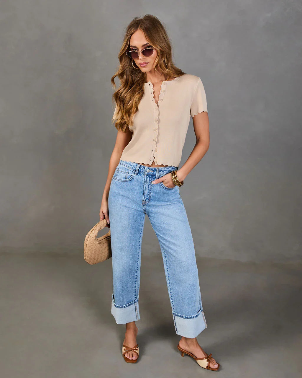 Travie Partial Button Down Top