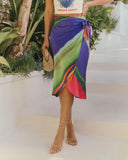 Michelle Abstract Wrap Midi Skirt