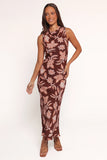Wheeler Midi Dress Orange Floral