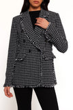 Rocco Hem Blazer Black White