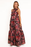 Betina Bow Front Maxi Dress Brown Floral