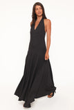 Natalie Halterneck Maxi Dress Black Polka Dot