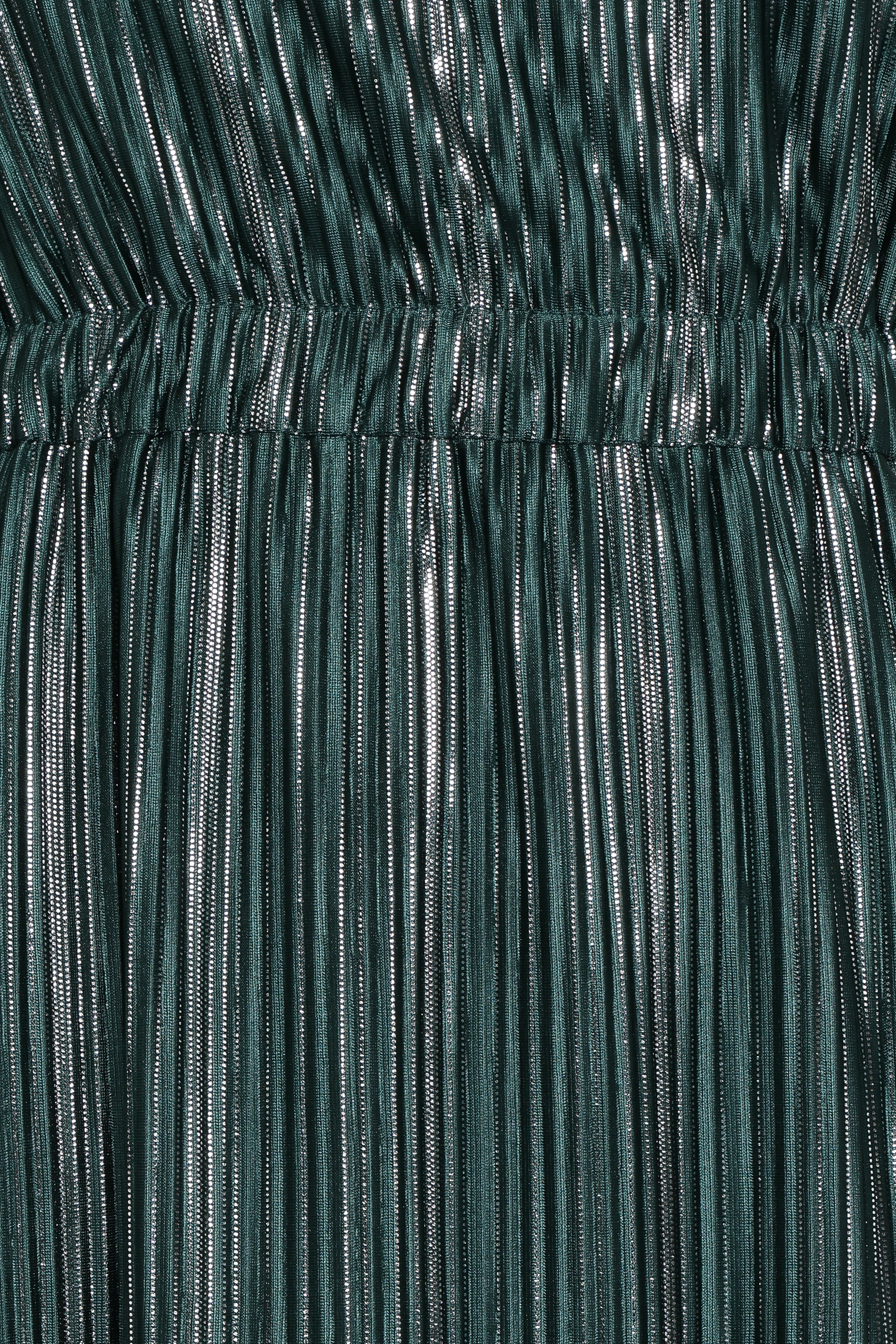 Pontee One Shoulder Pleated Midi Dress Green