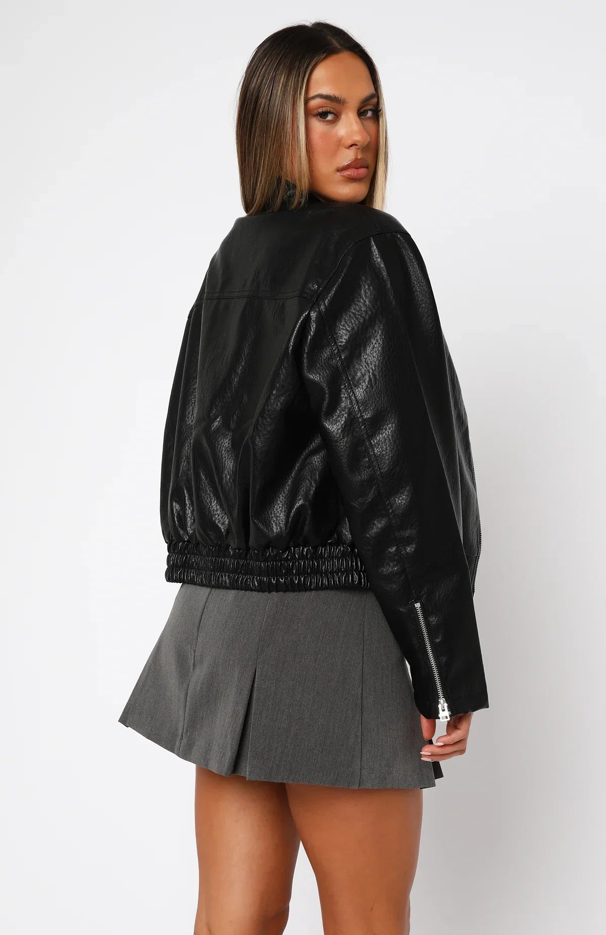 Tell Me Nothing PU Jacket Black