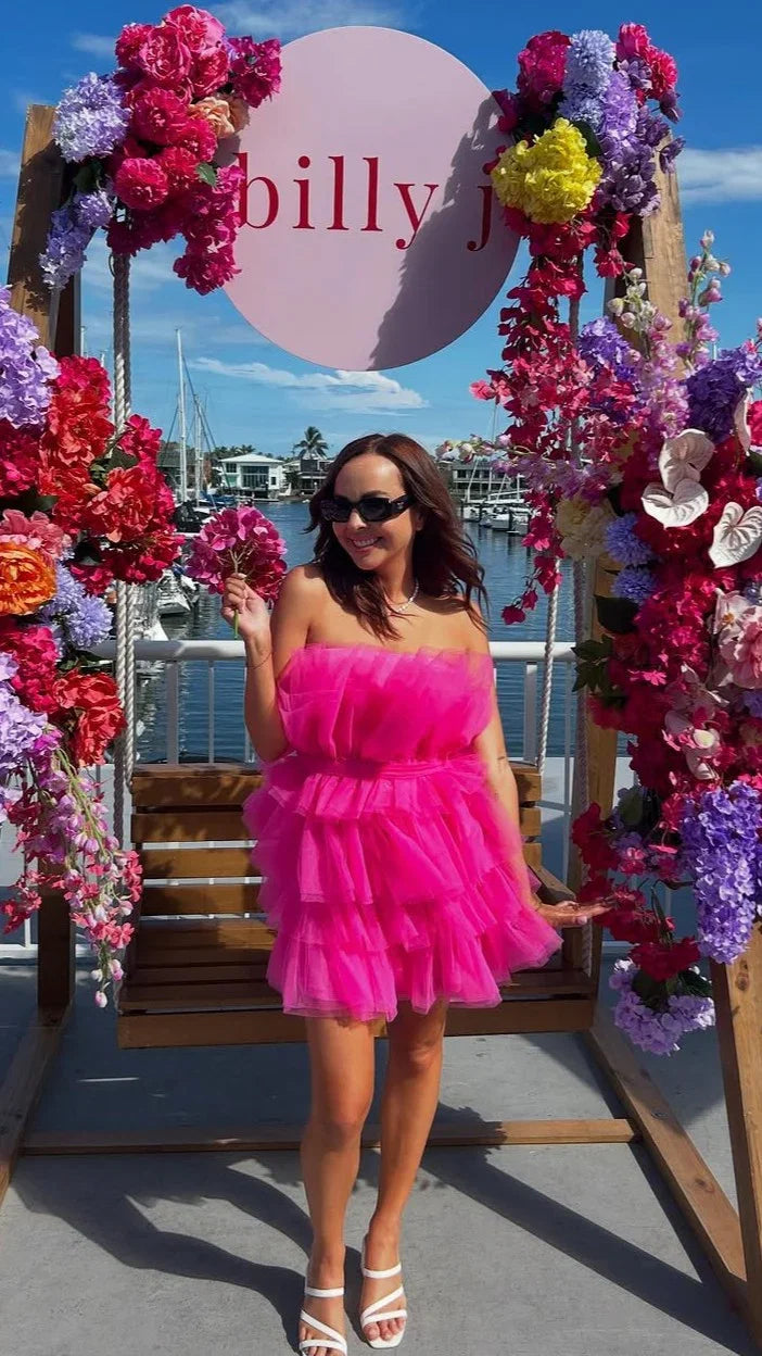 Carrie Mini Dress Hot Pink