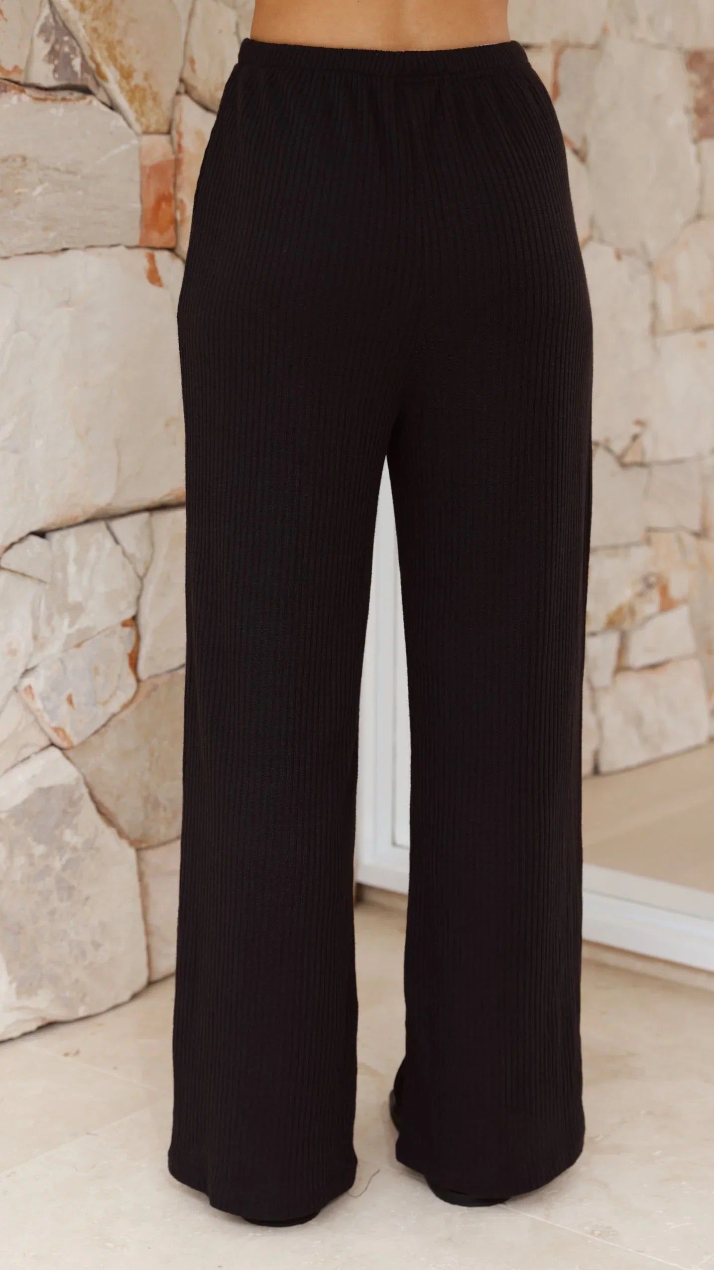 Madian Button Up Shirt and Pants Set Black