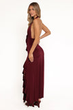 Leowna Halterneck Maxi Dress Burgundy