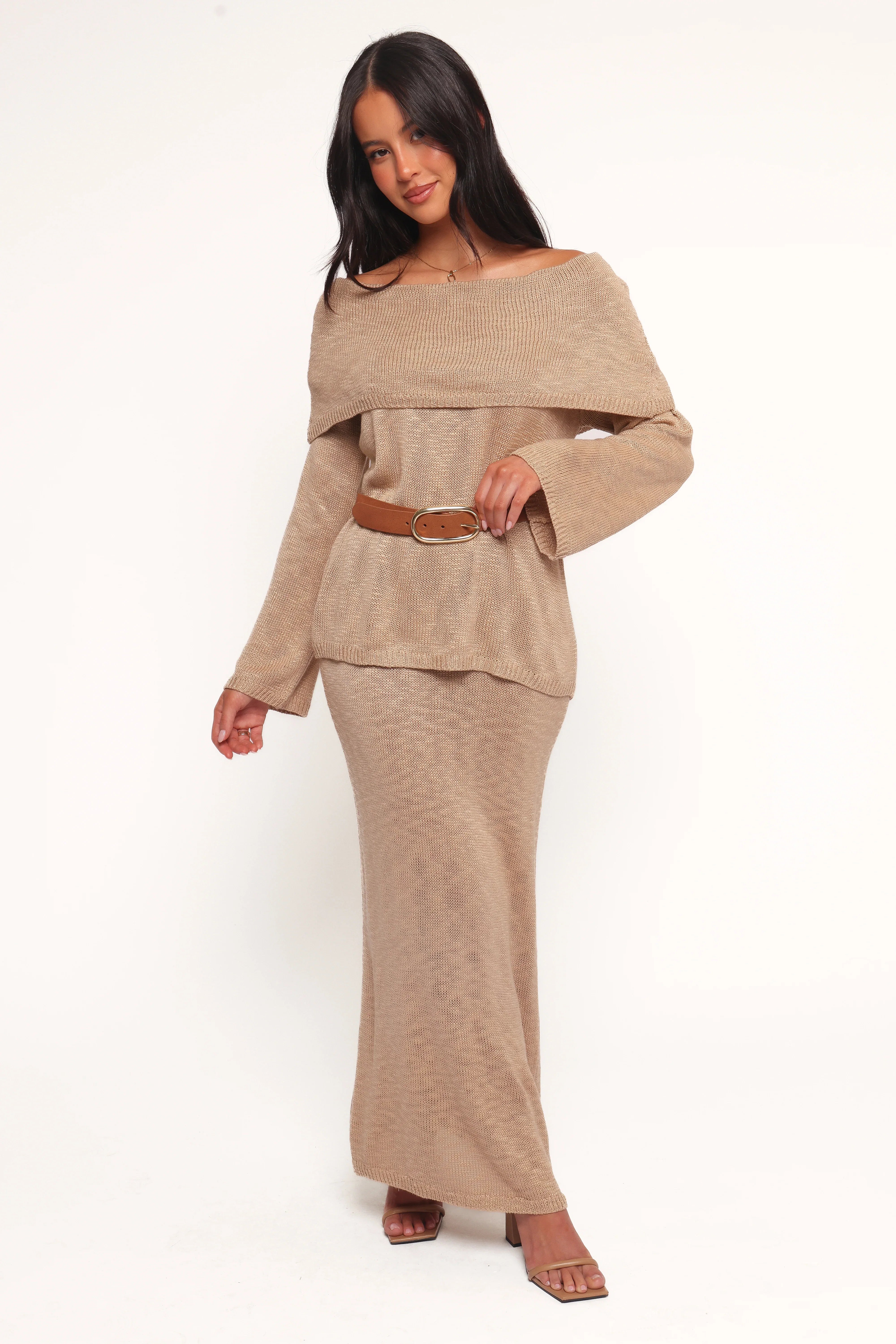 Indya Off Shoulder Top Mocha