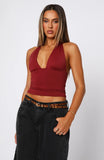 When Im With You Halter Top Wine