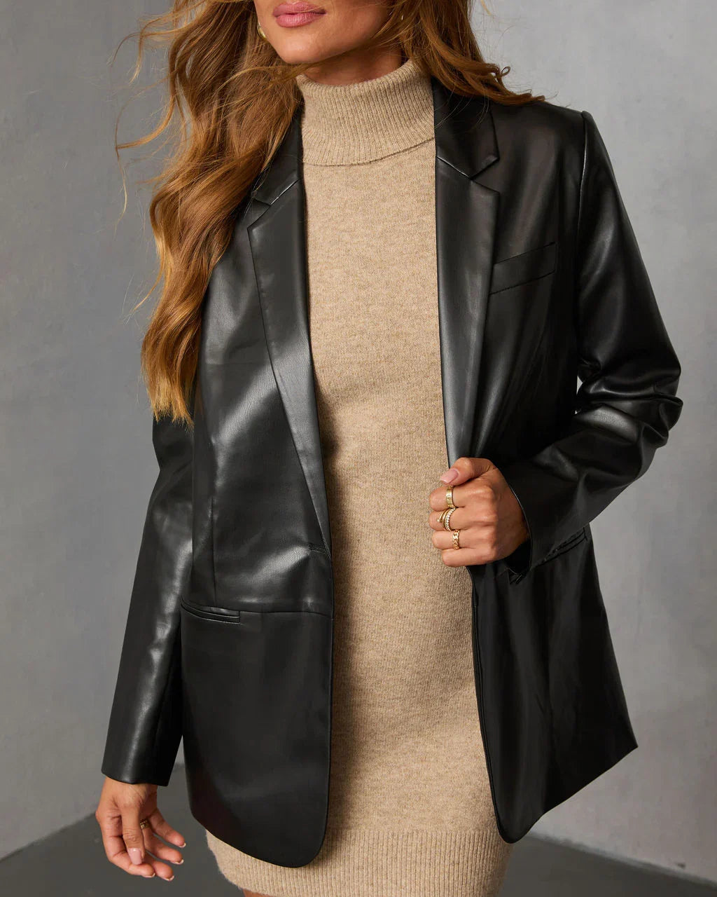 Dont Wait Up Leather Blazer