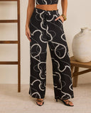 Shoreline Escape Relaxed Abstract Print Pants