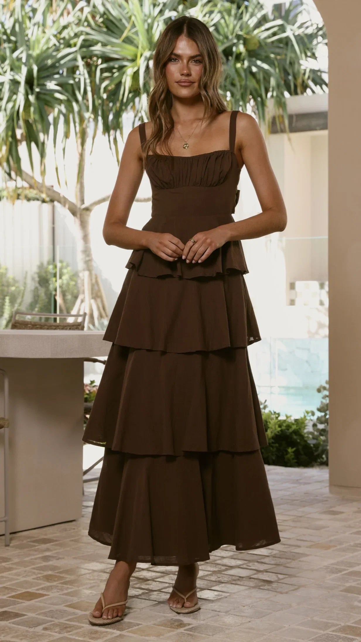 Odilia Maxi Dress Chocolate