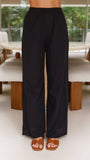 Sharni Strapless Pleat Top and Pants Set Black