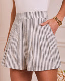 Opening Note Striped High Rise Shorts