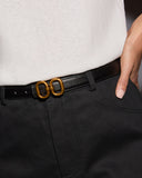 Linked Up Gold Buckle Leather Belt