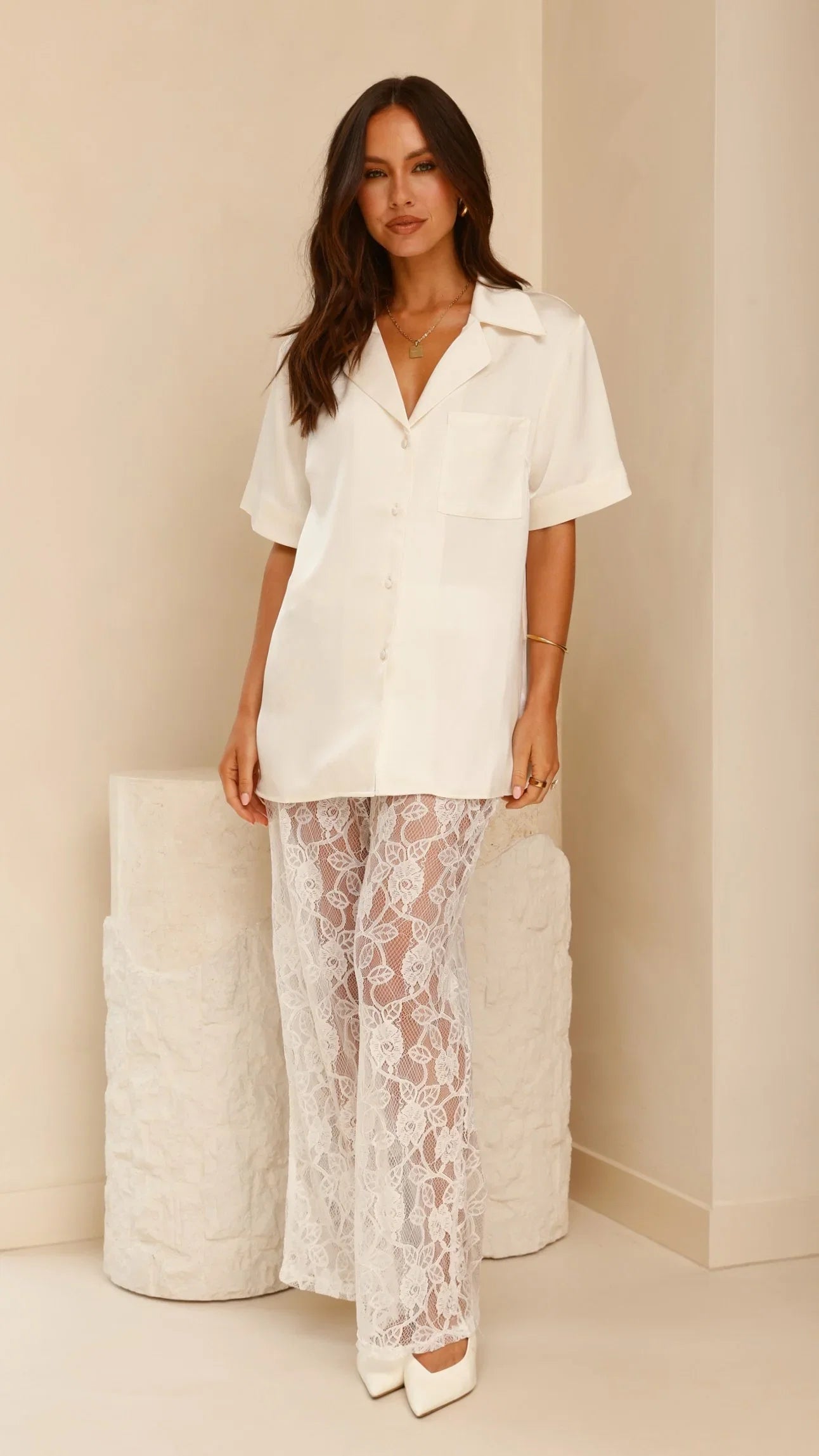 Baxter Pant White Lace