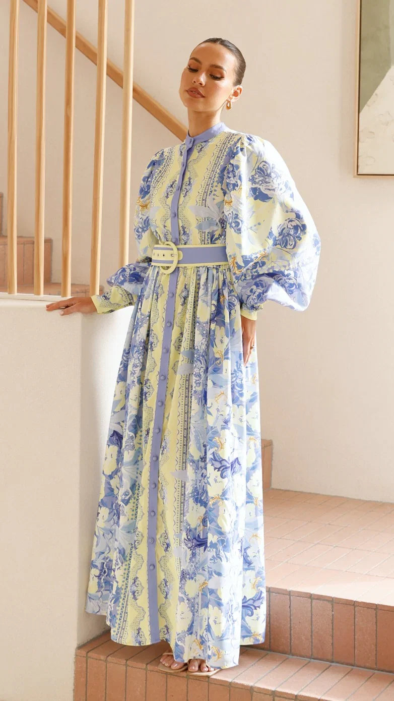 Kalliope Maxi Dress Blue Yellow