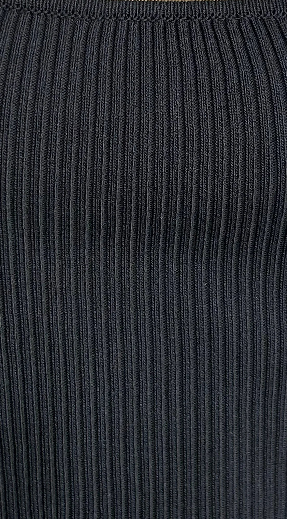 Mirella Gold Accent Ribbed Midi Dress Black