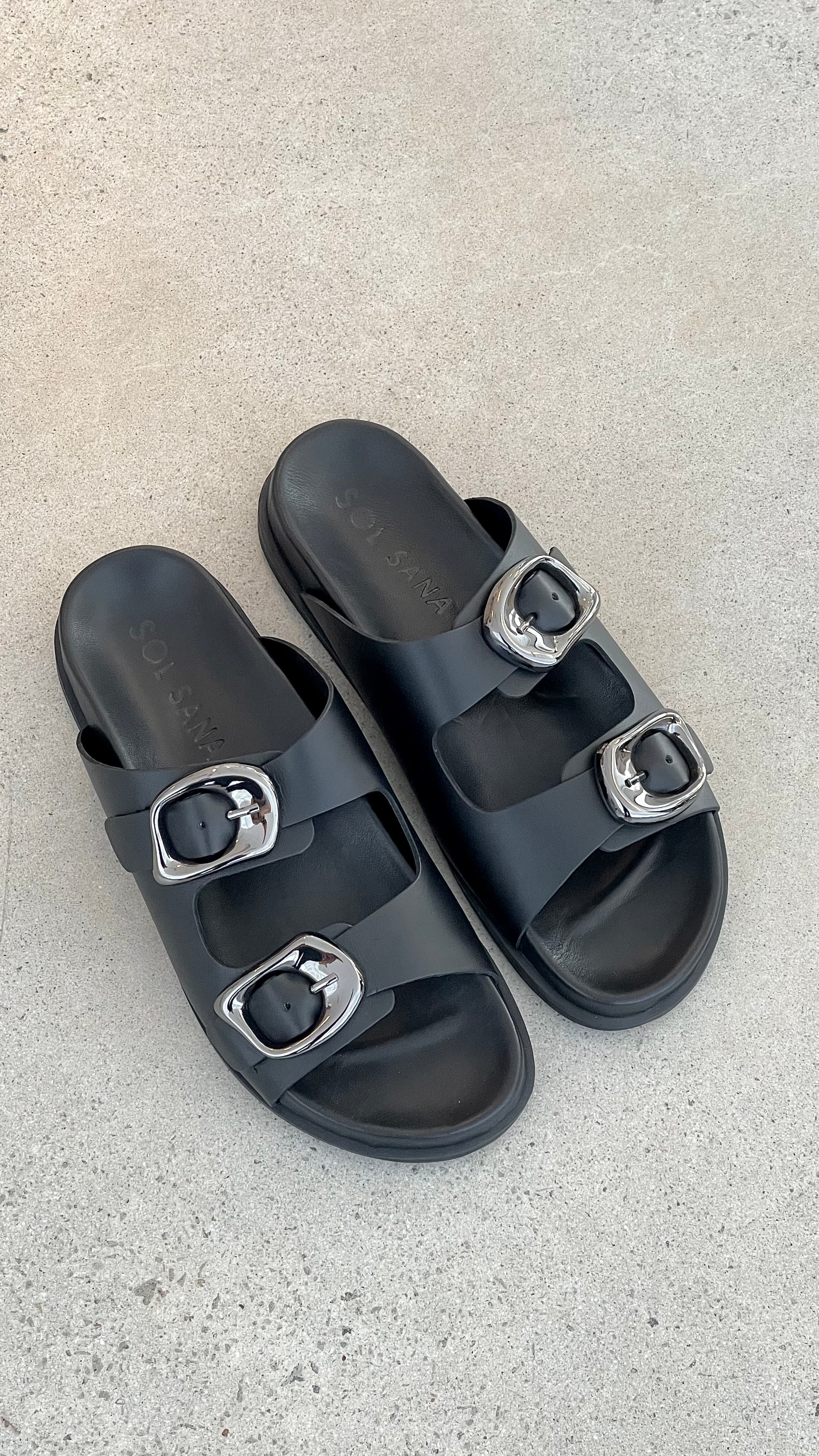 Sol Sana San Jose Footbed Black Silver