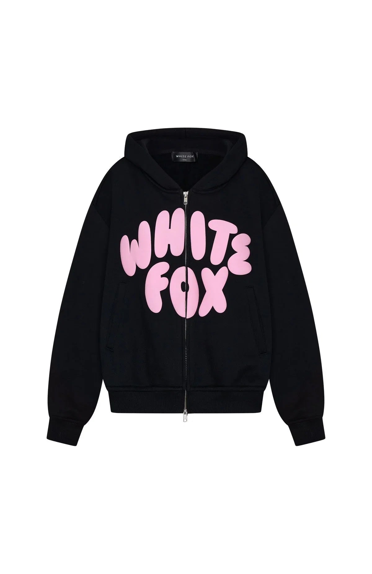 Club 14 Allie Boxy Zip Front Hoodie Black