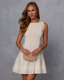 One Step Ahead Pleated Mini Dress