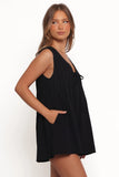 Kallie Tie Front Romper Black