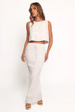 Charlotte Textured Maxi Skirt White