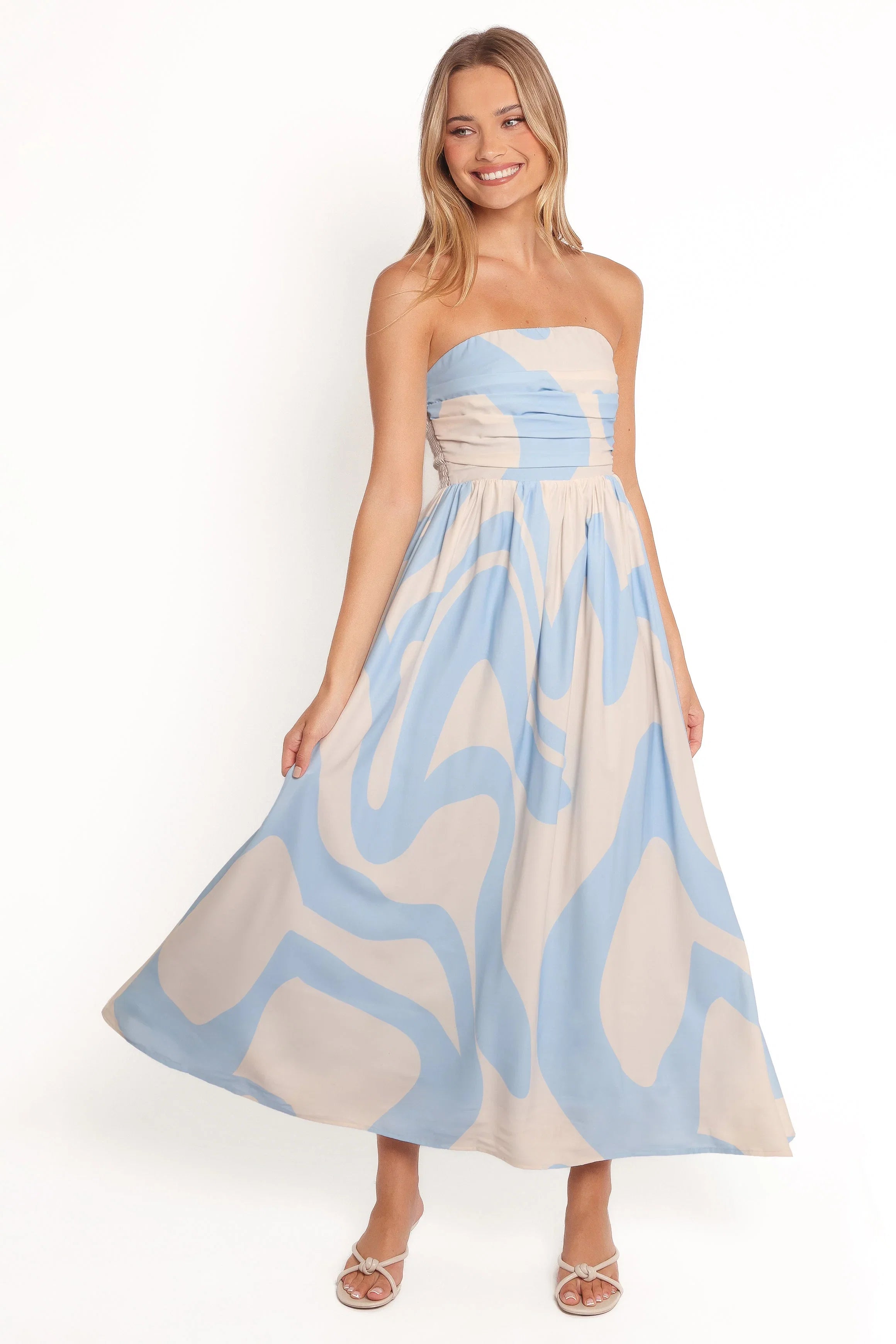 Nesta Maxi Dress Blue Cream