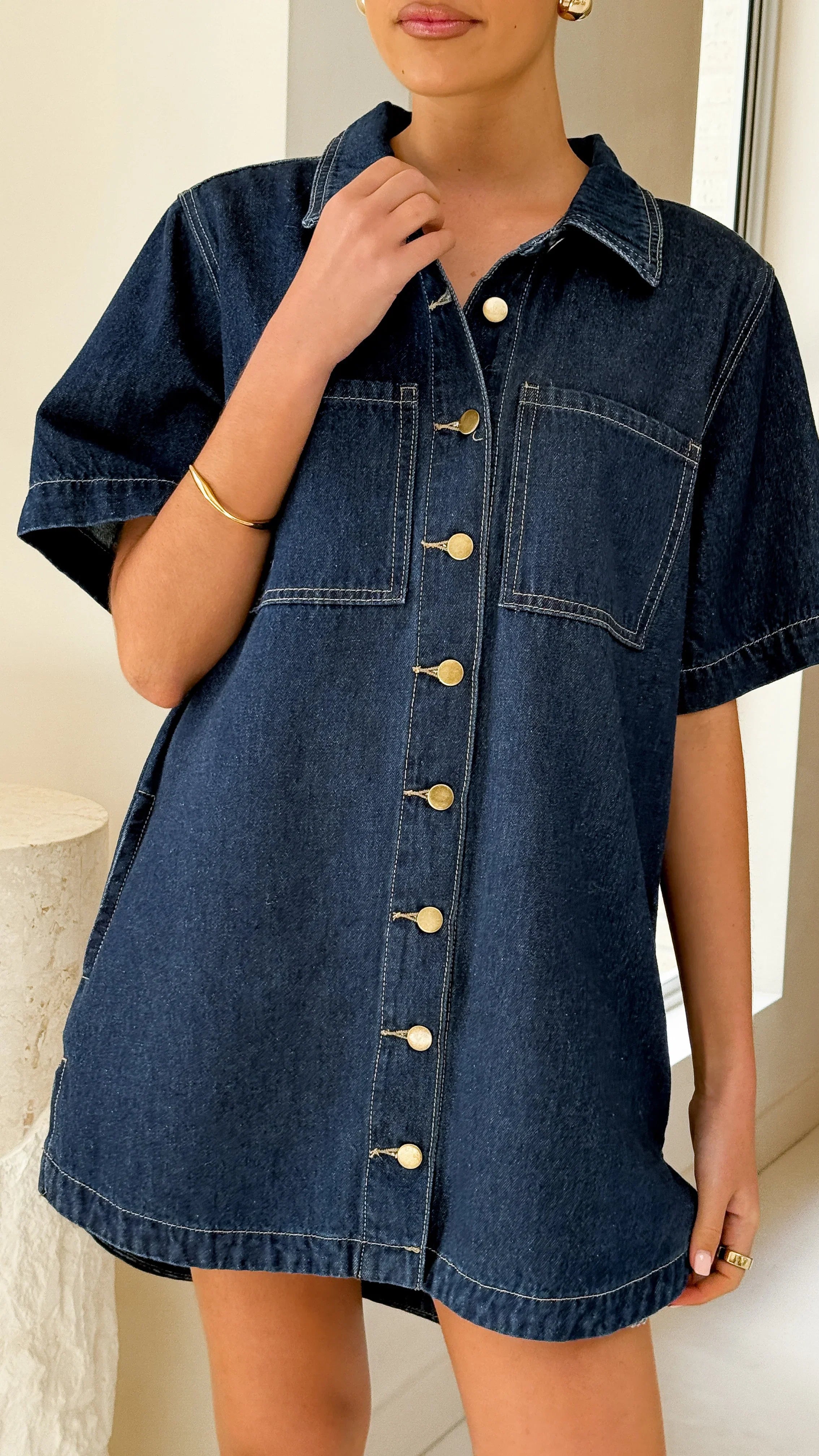 Rayna Denim Mini Dress Indigo