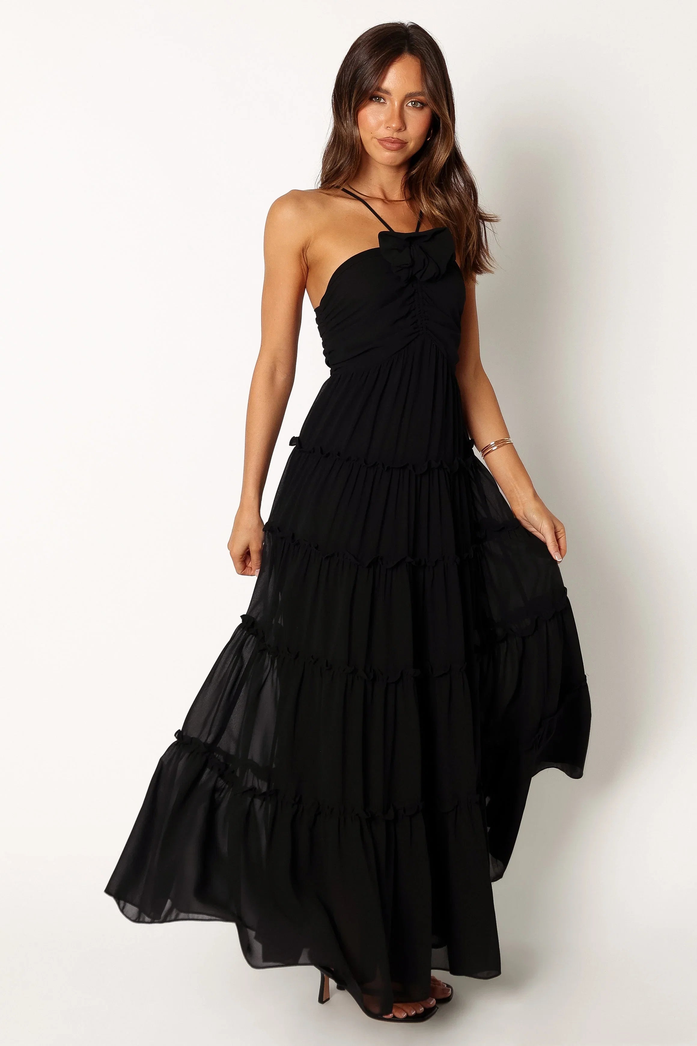 Dottie Halterneck Maxi Dress Black