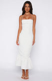 Shockwaves Midi Dress White Black Polka Dot