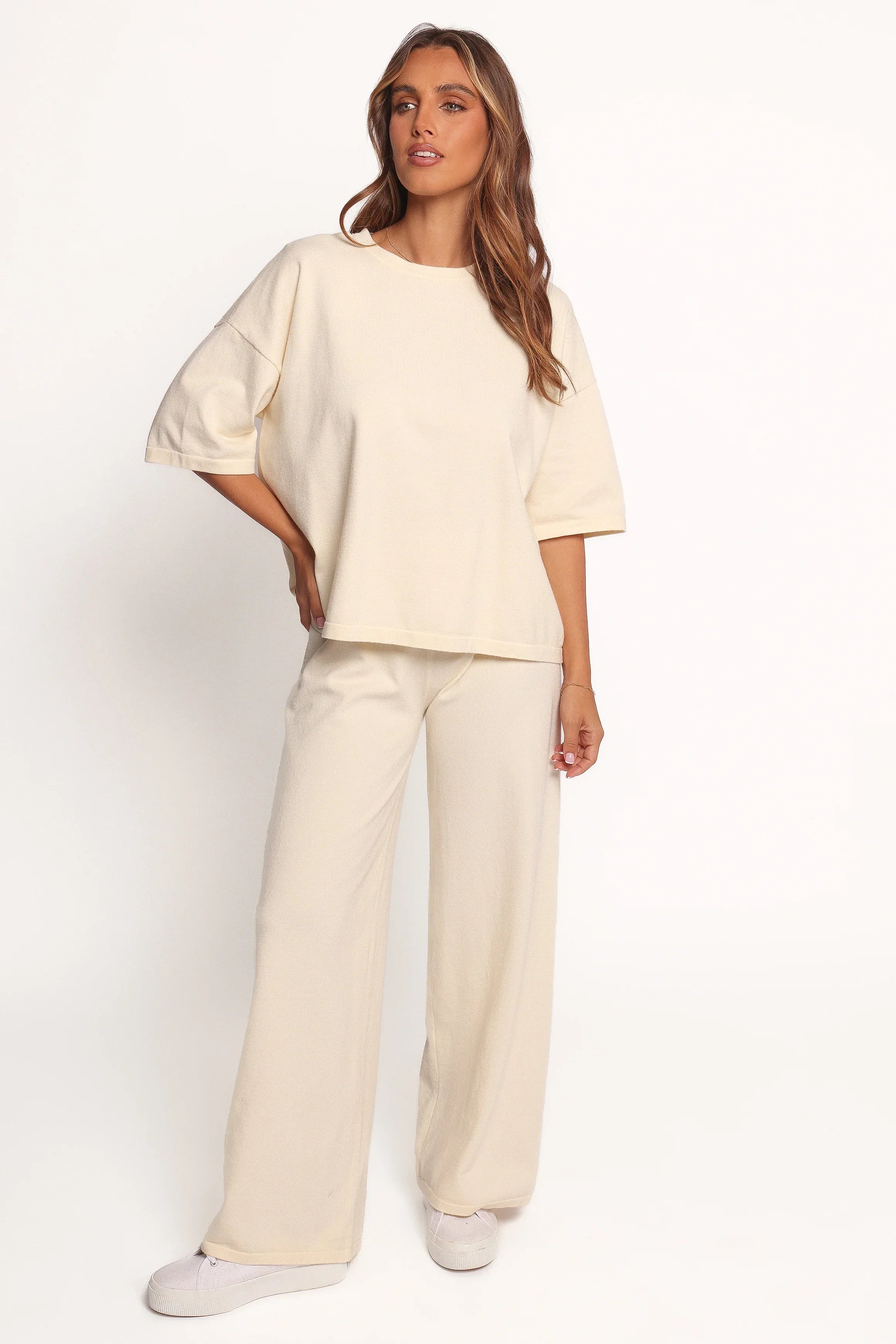 Ash Knitted T Shirt White